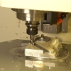 Engine mount housing being cut on our CNC machine